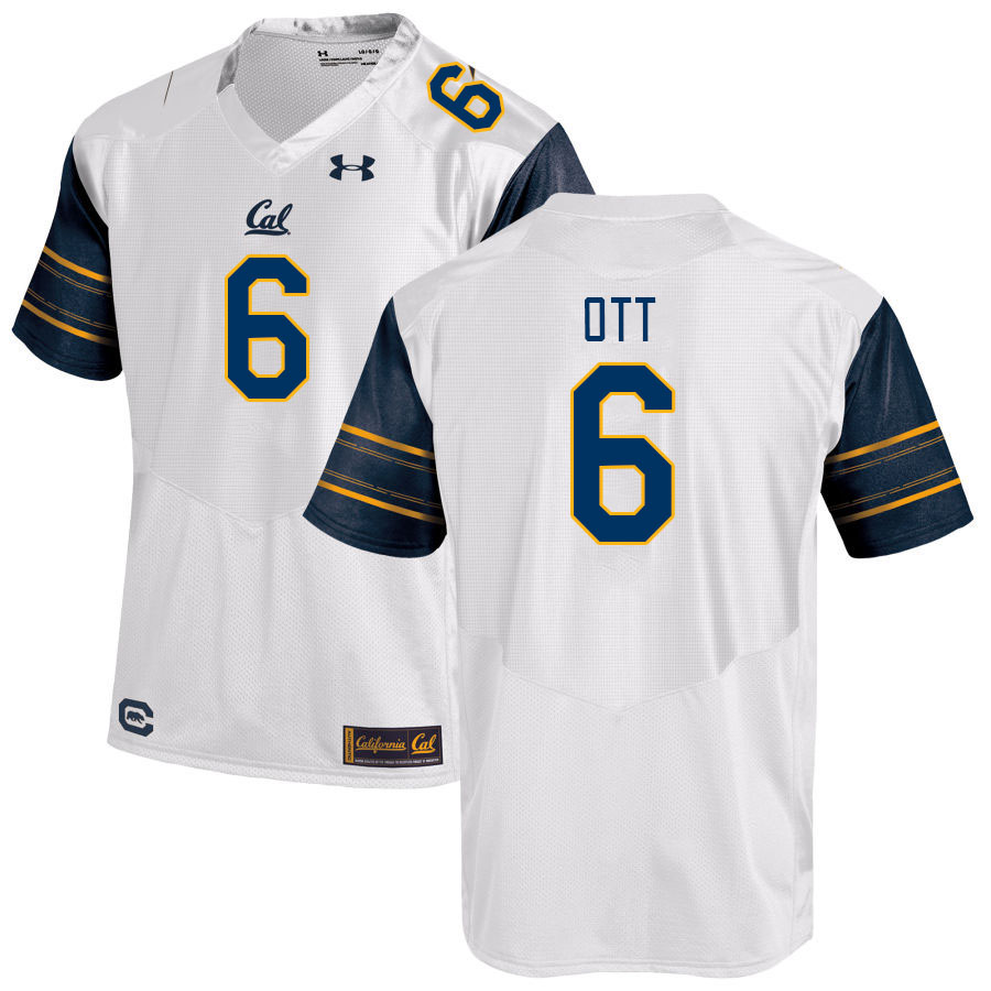 Men #6 Jaydn Ott California Golden Bears College Football Jerseys Stitched Sale-White